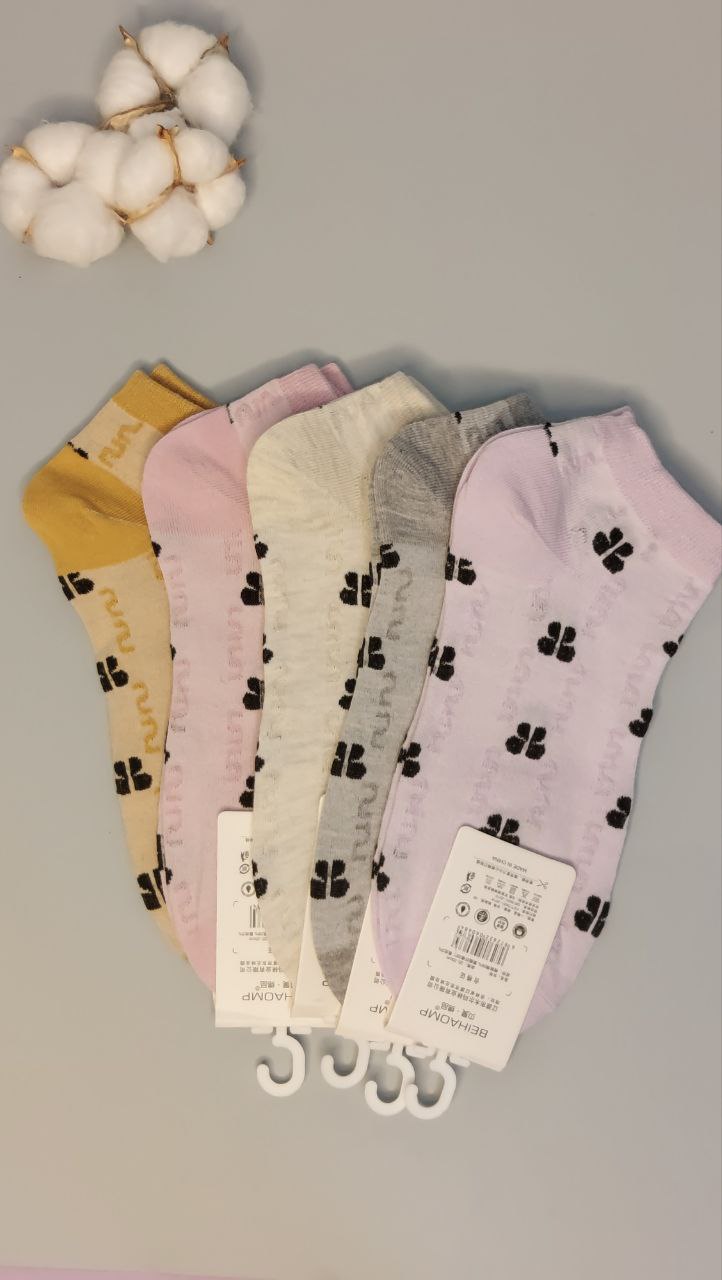 جوراب مچی نخ پنبه گل گلی