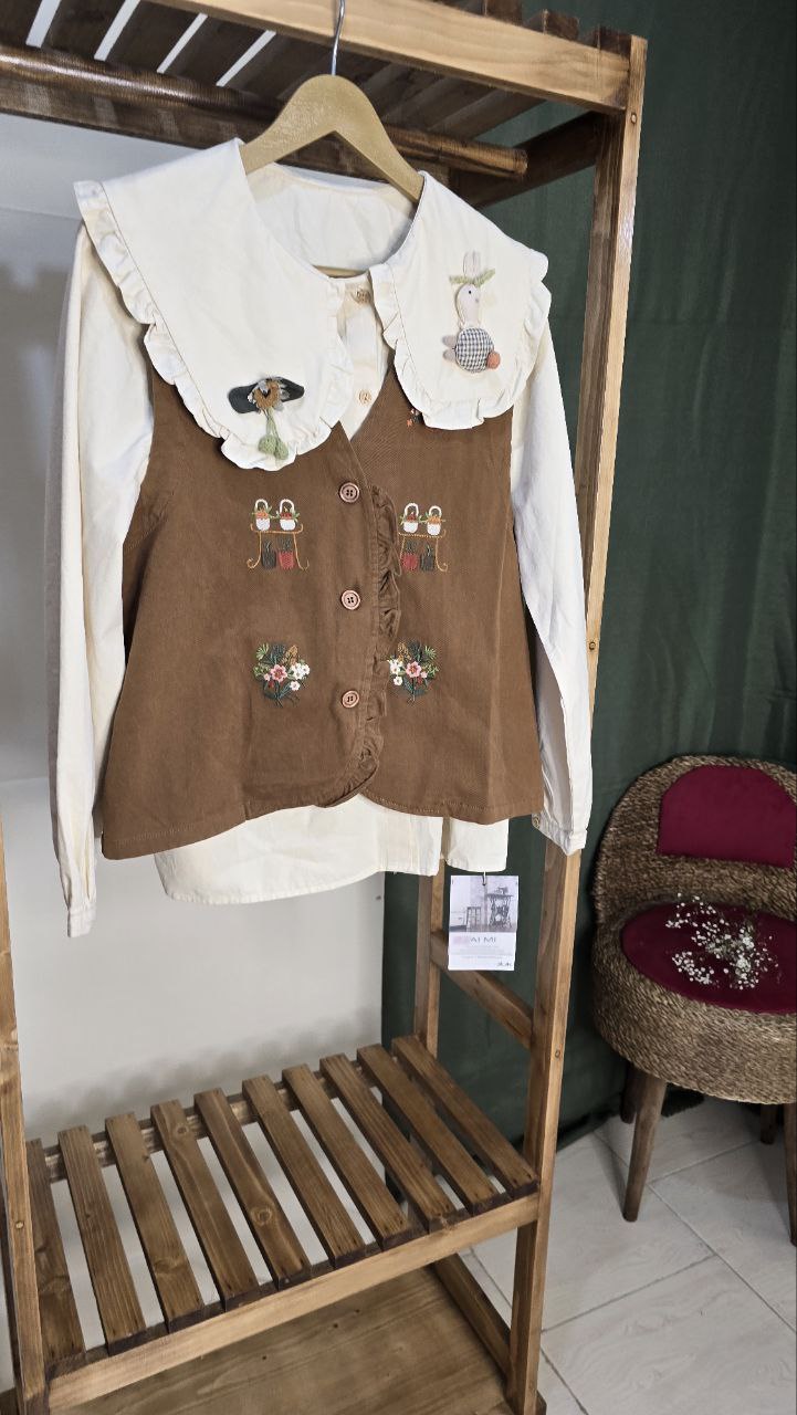 شومیز پاییزی  ژیله گلدوزی